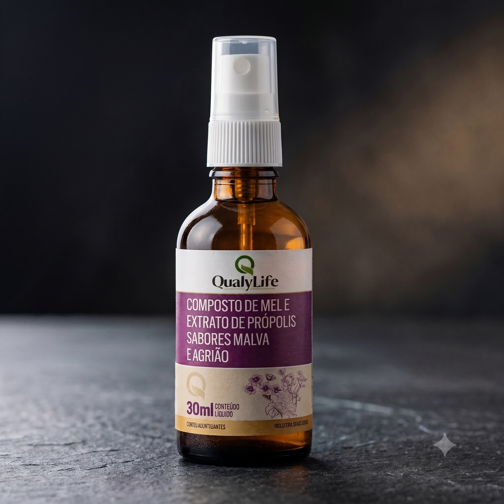 SPRAY PROPOLIS MALVA E AGRIAO 30ML - QUALY LIFE