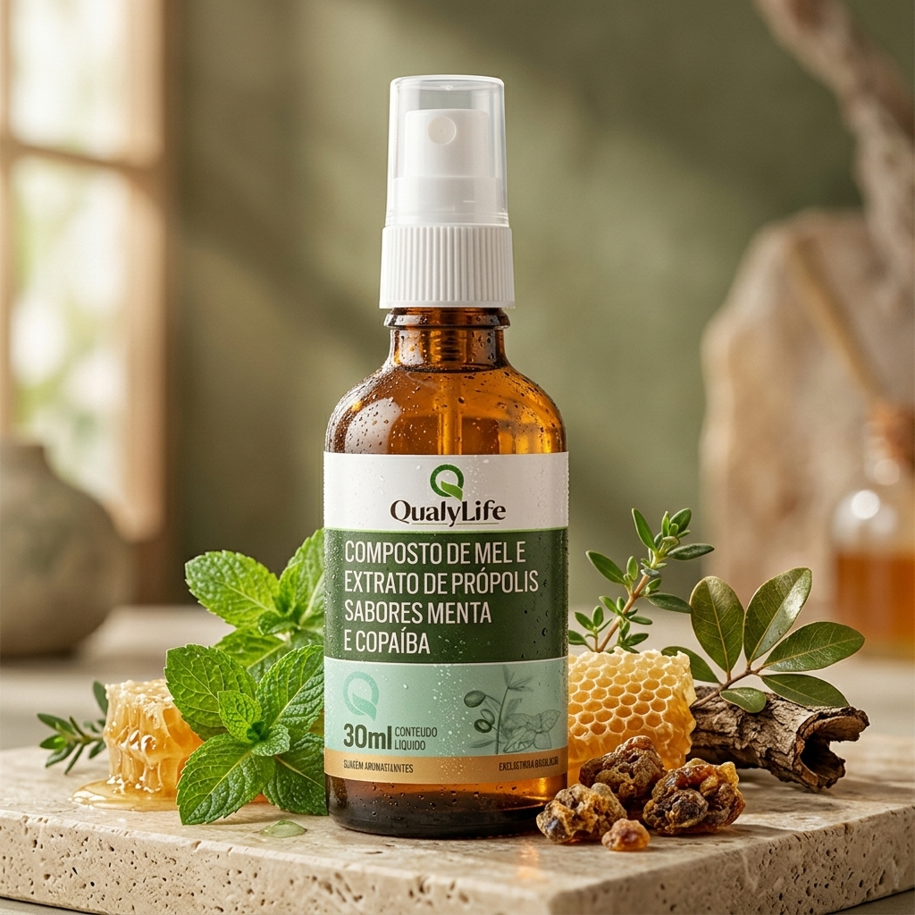 SPRAY PROPOLIS MENTA E COPAIBA 30ML - QUALY LIFE