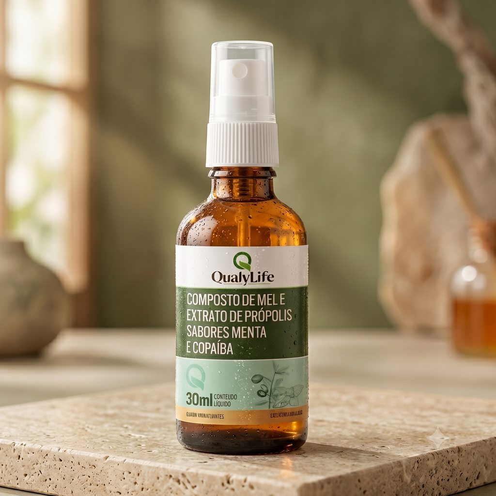 SPRAY PROPOLIS MENTA E COPAIBA 30ML - QUALY LIFE