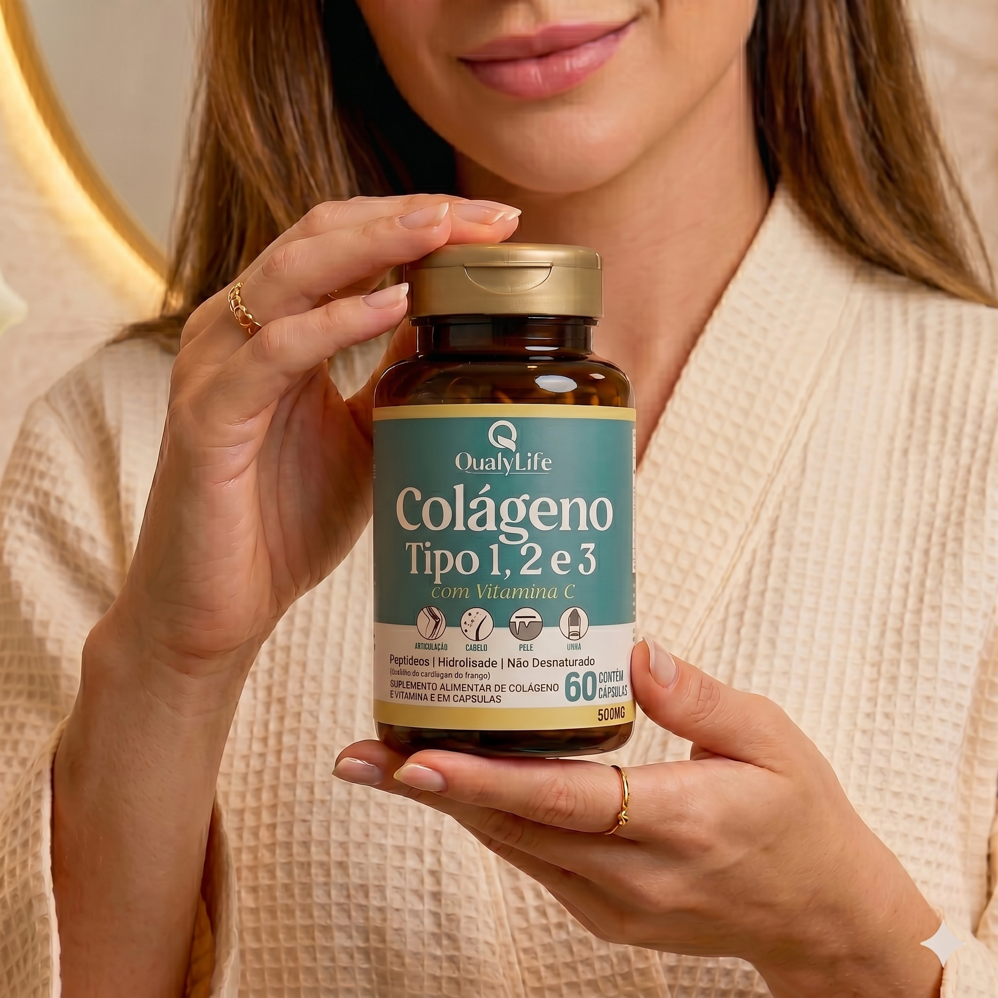 COLAGENO TIPO 1 2 3 500MG 60 CAPSULAS - QUALY LIFE