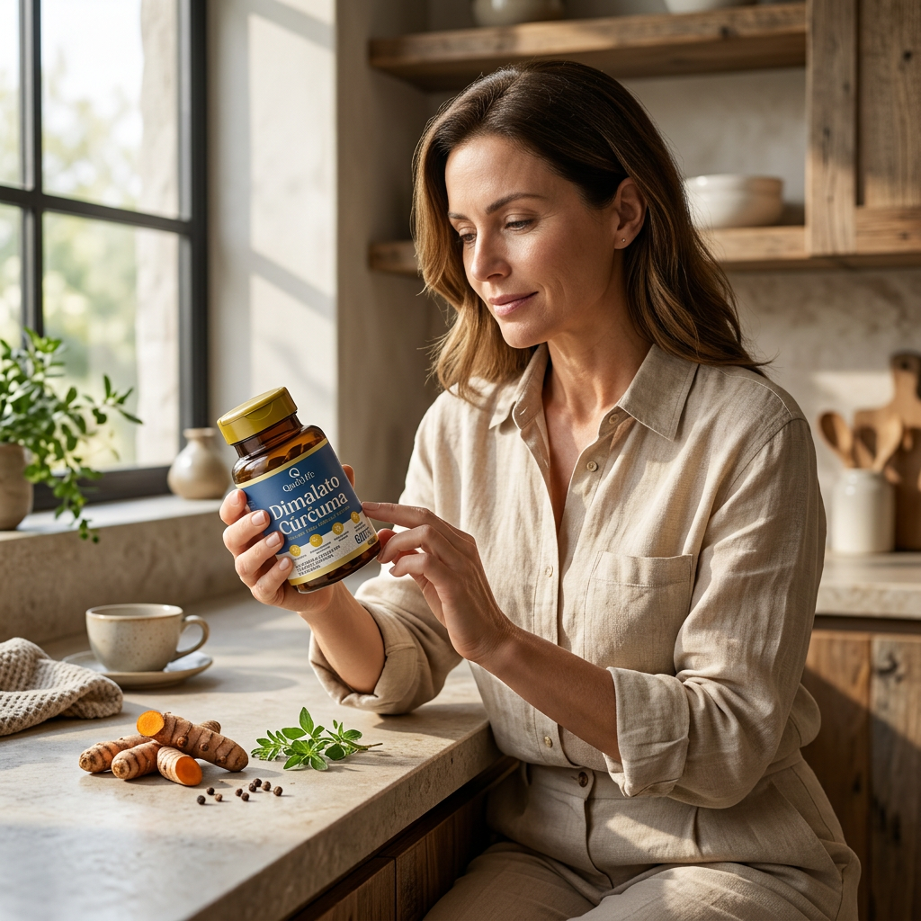 DIMALATO COM CURCUMA 500MG 60 CAPSULAS - QUALY LIFE