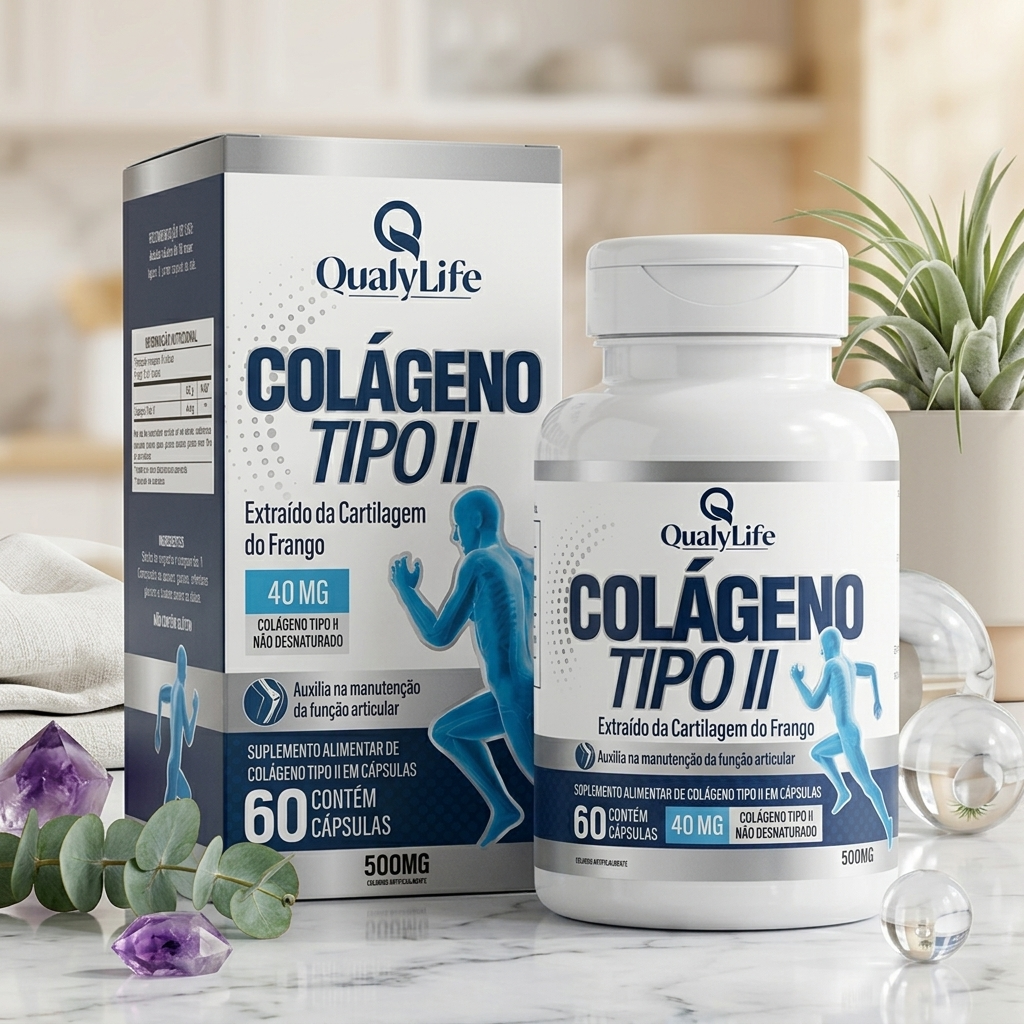 COLAGENO TIPO II 40MG 60 CAPSULAS CX - QUALY LIFE