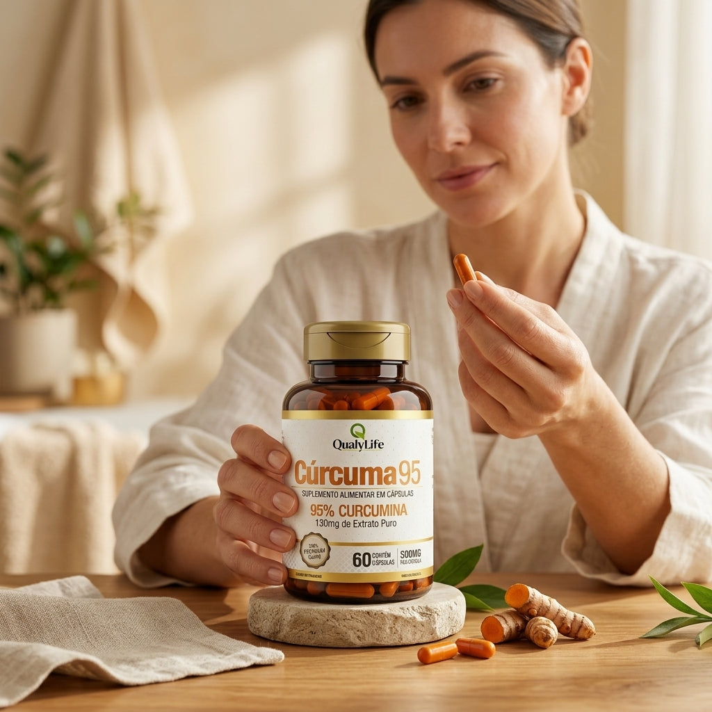 CURCUMA 95% (130 MG DE EXTRATO) 500MG 60 CAPSULAS - QUALY LIFE