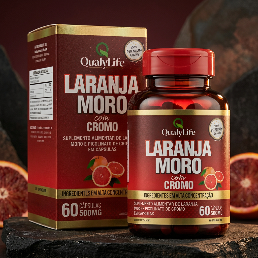 LARANJA MORO (MOROSIL) COM CROMO 500MG 60 CAPSULAS- QUALY LIFE