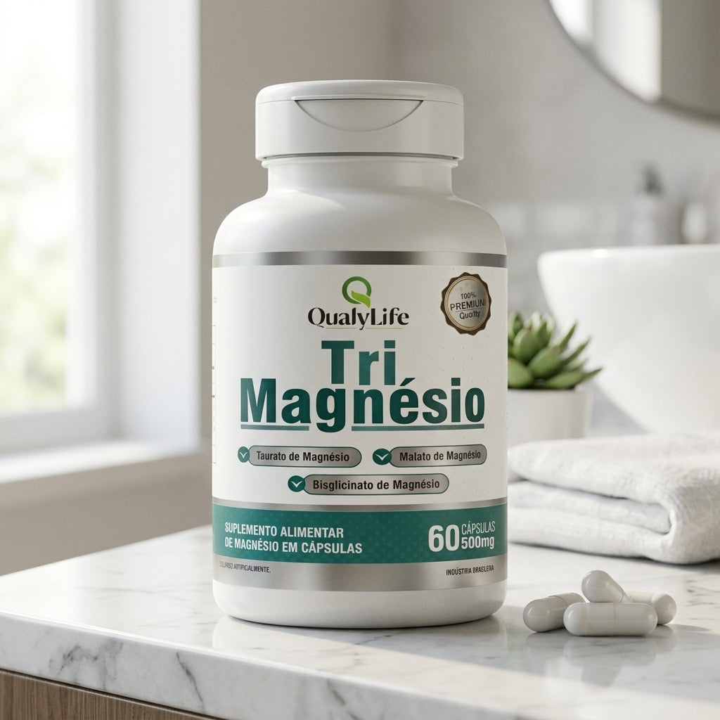 TRI MAGNESIO 500MG 60 CAPSULAS - QUALY LIFE