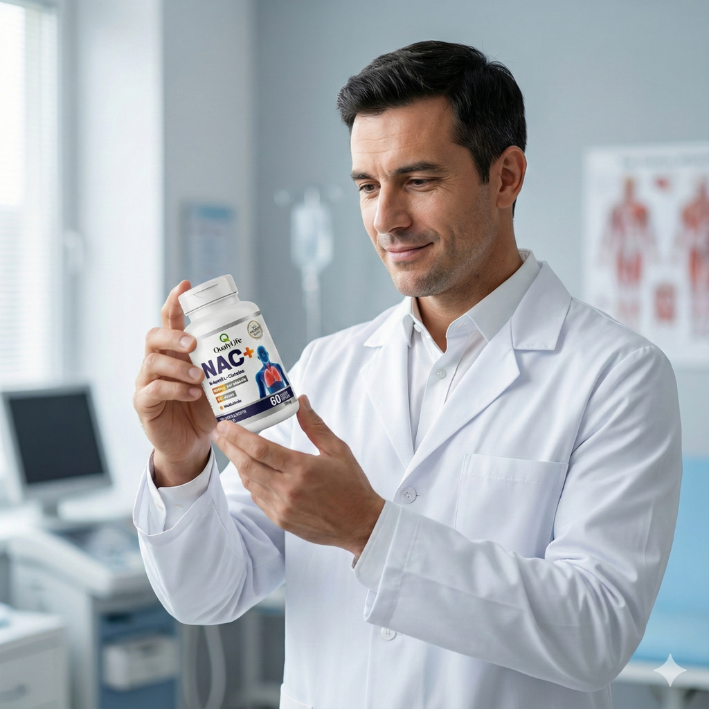NAC + N ACETIL L CISTEINA 600MG 60 CAPSULAS - QUALY LIFE