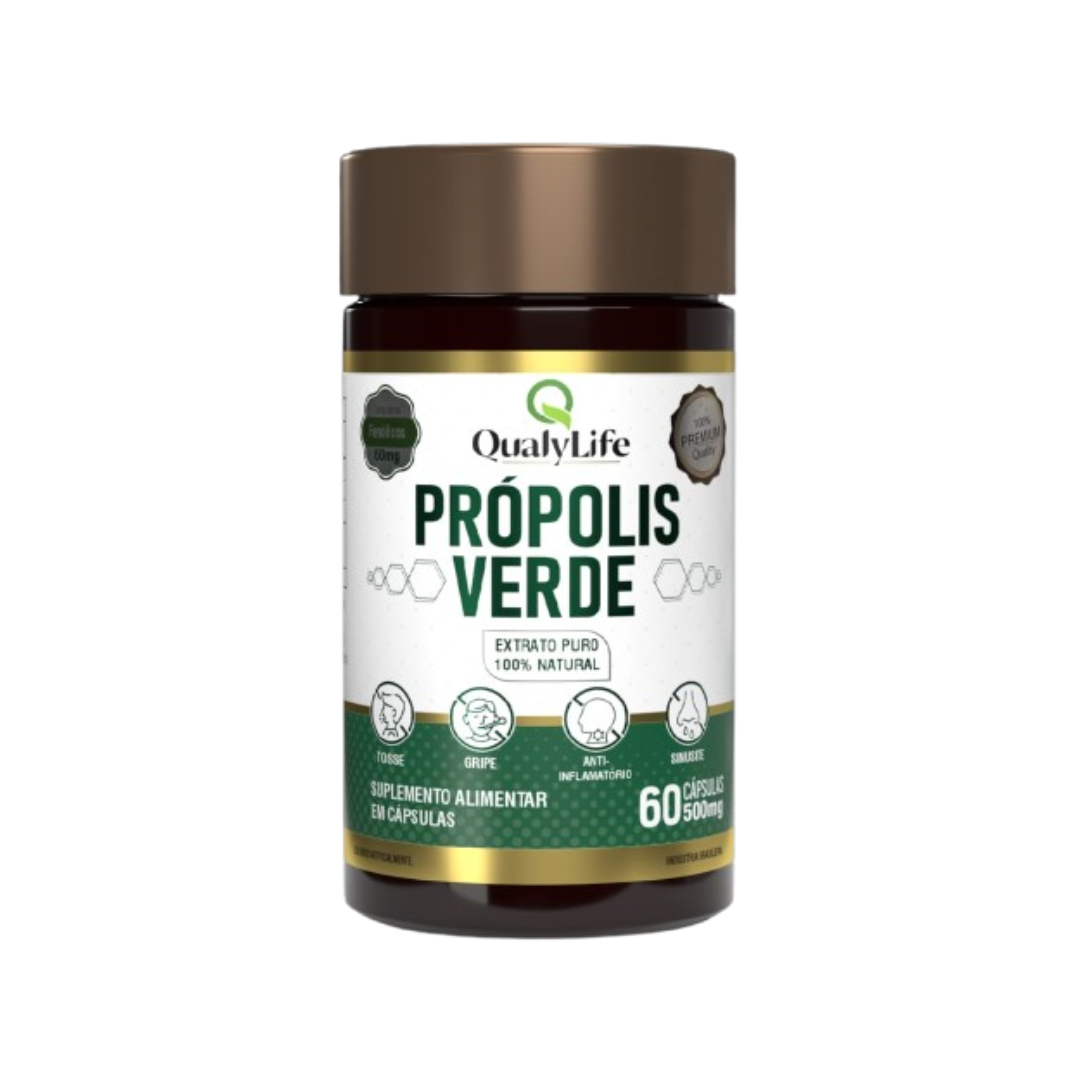 PROPOLIS VERDE 500MG 60 CAPSULAS - QUALY LIFE