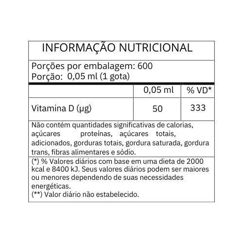 VITAMINA D3 GOTAS 2000UI SABOR ABACAXI 30ML - QUALY LIFE